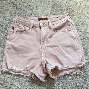 Judy Blue Women's Light Pink Frayed Jean Shorts